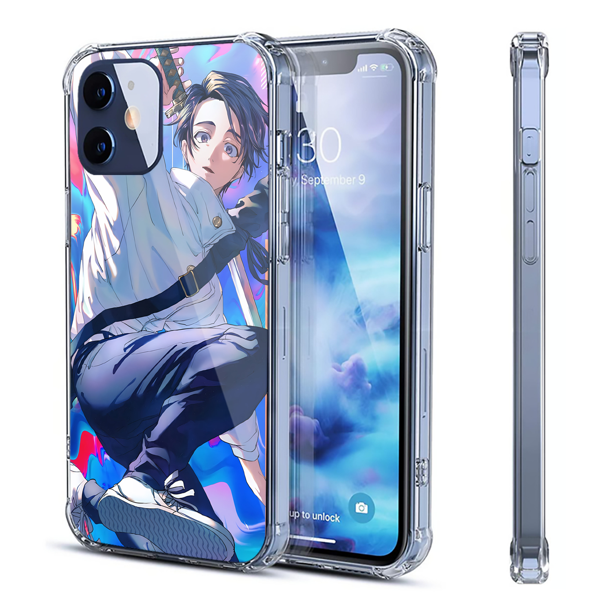 （画像用） 呪術廻戦 Jujutsu Kaisen 【iPhone 12シリーズ対応】透明スマホケース（クリアソフトケース）